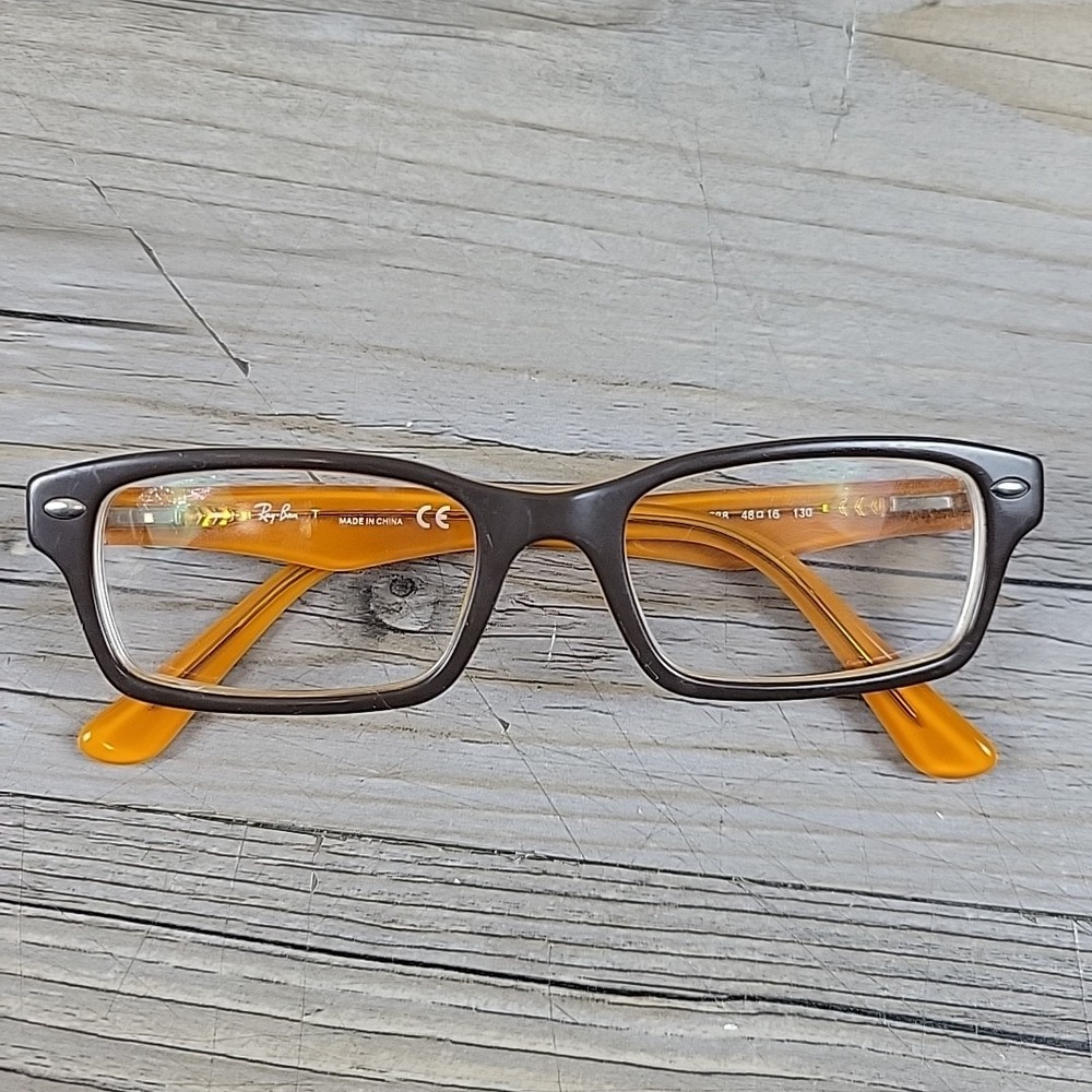 Ray-Ban Jr RB‎ 1530 3588 Brown Orange Rectangle Eyeglasses Frames 48-16 130 - Picture 7 of 11